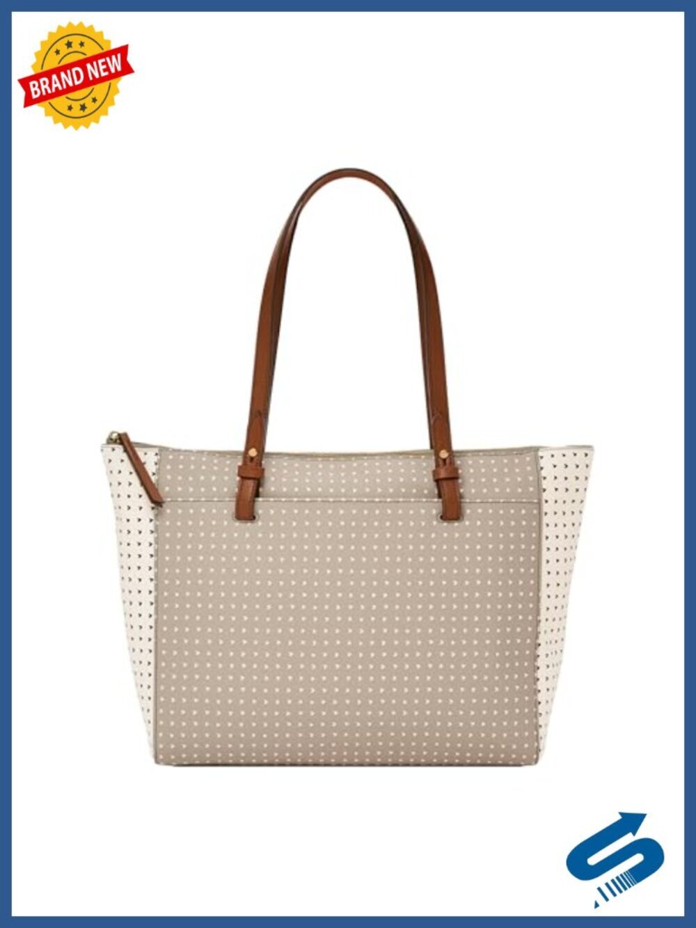 Faux Leather Tote Purse Handbag with Zipper Closure